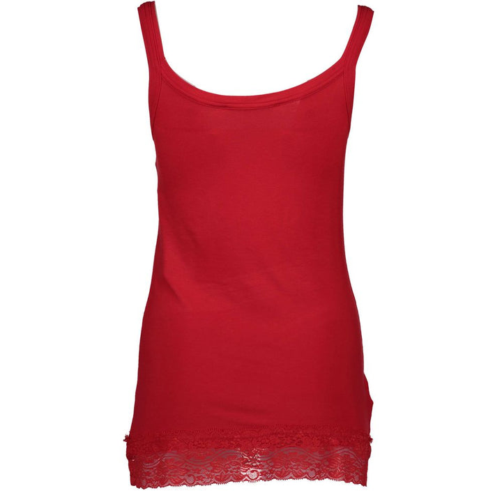 Red cotton top for women