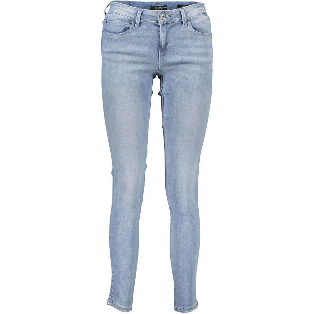 Blaue Baumwolljeans mit geradem Bein