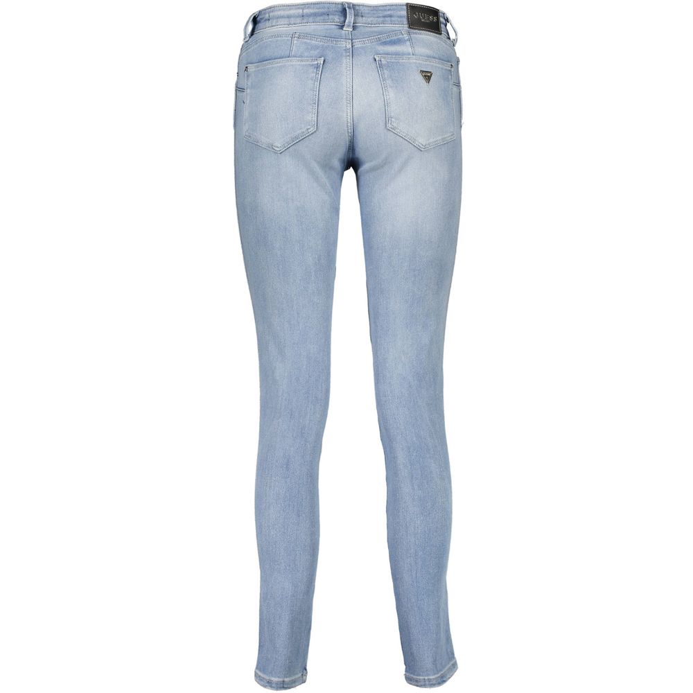 Blaue Baumwolljeans mit geradem Bein