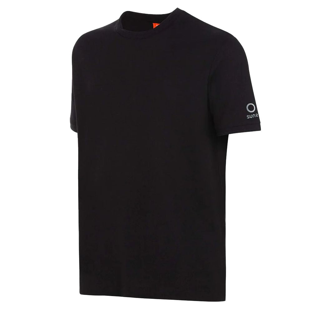 Schwarzes T-Shirt aus Baumwolle