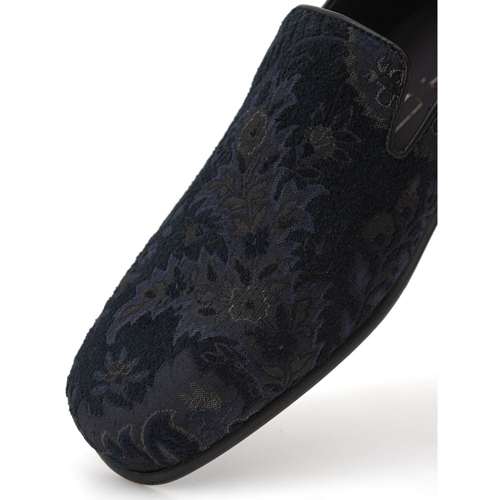 Blue leather loafers