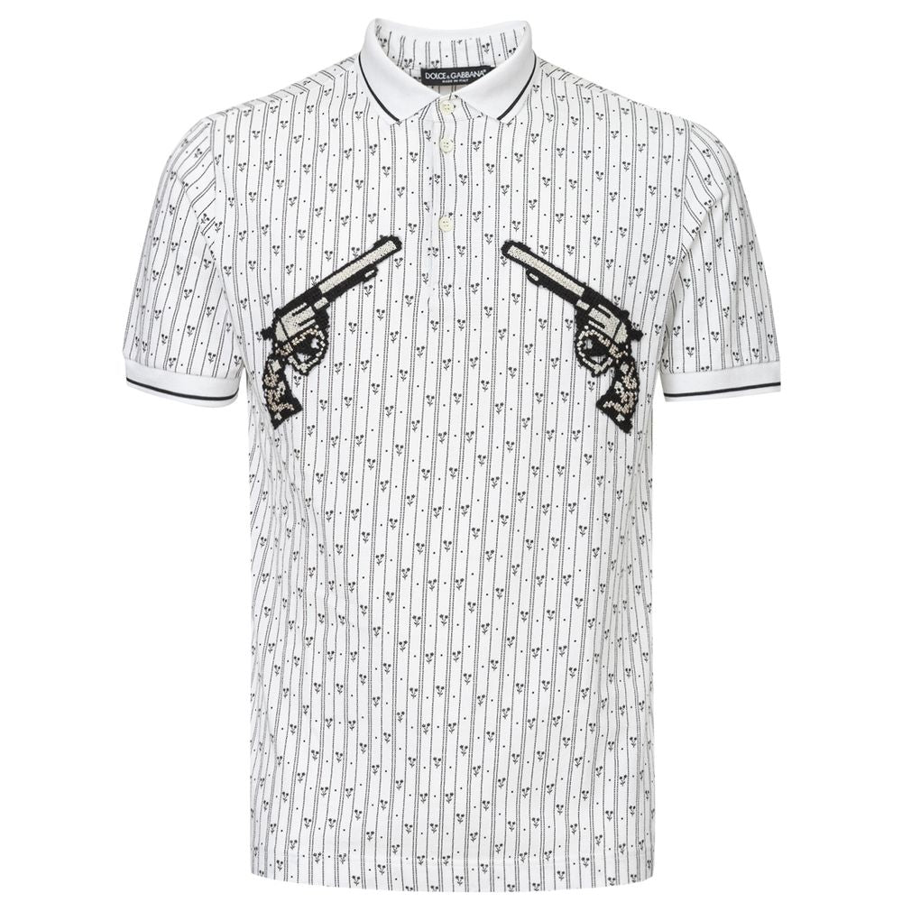 Weißes Baumwoll-Poloshirt