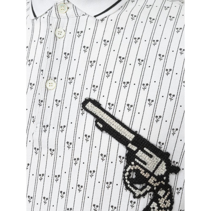 Weißes Baumwoll-Poloshirt