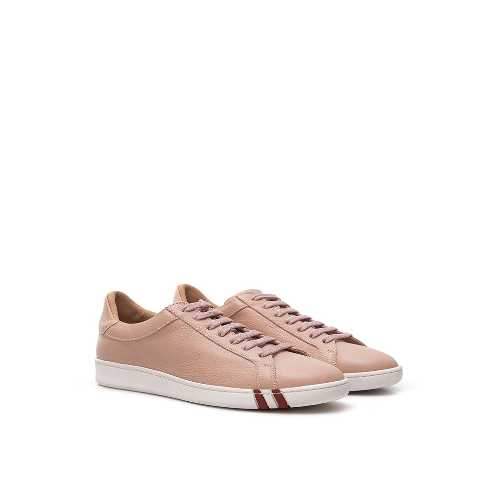 Pink leather sneakers