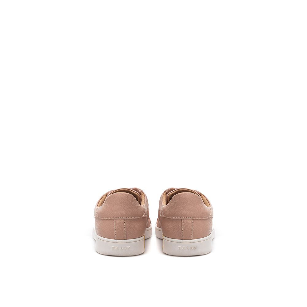 Elegant pink cotton-leather sneakers