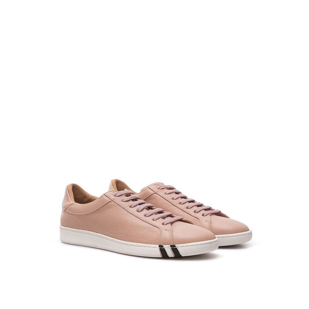 Elegant pink leather sneakers for women