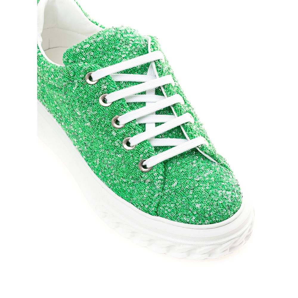 Emerald Elegance leather sneakers