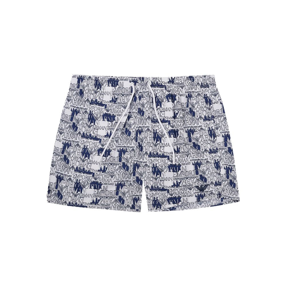 Elegant white polyester swim shorts