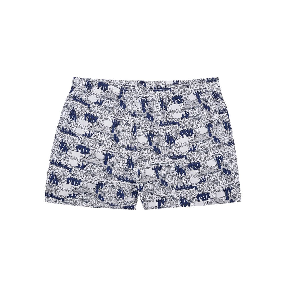 Elegant white polyester swim shorts