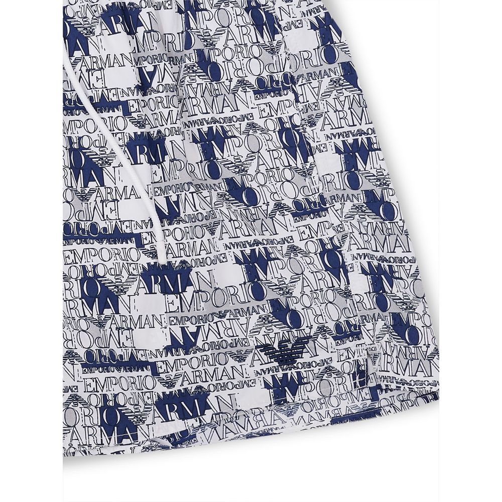 Elegant white polyester swim shorts