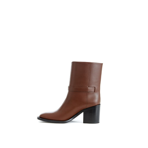 Brown leather boots