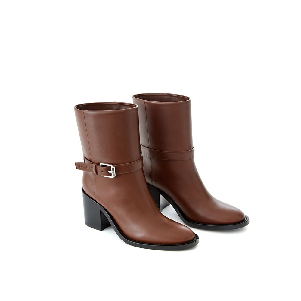 Brown leather boots