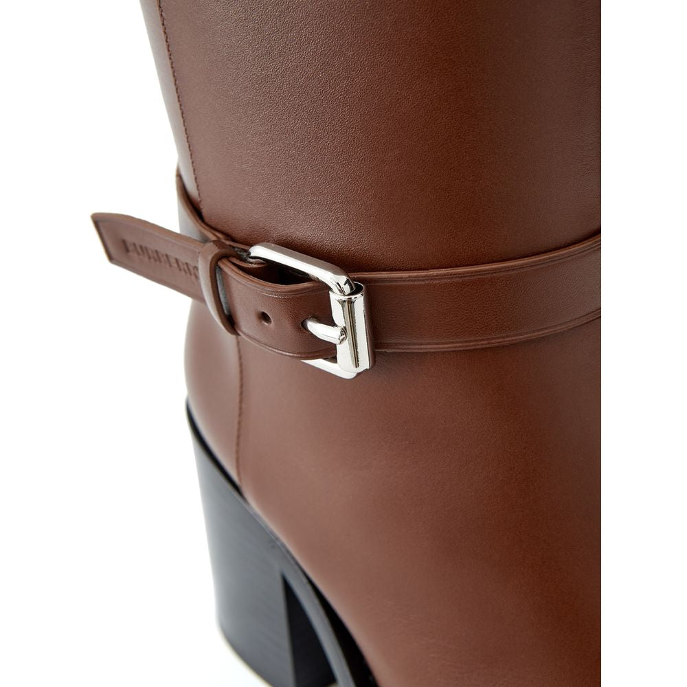 Brown leather boots