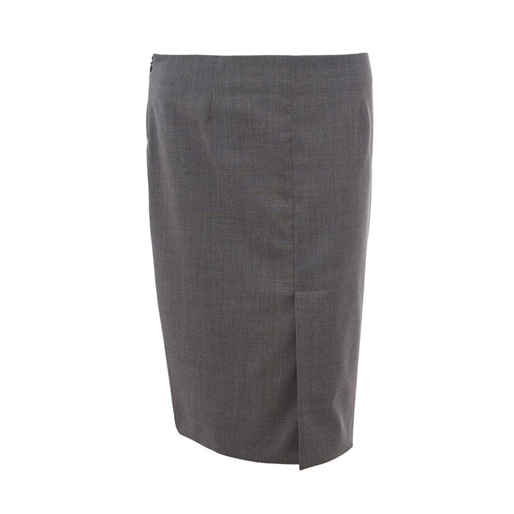 Chic grey wool pencil skirt