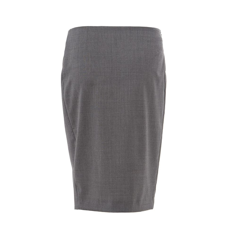Chic grey wool pencil skirt