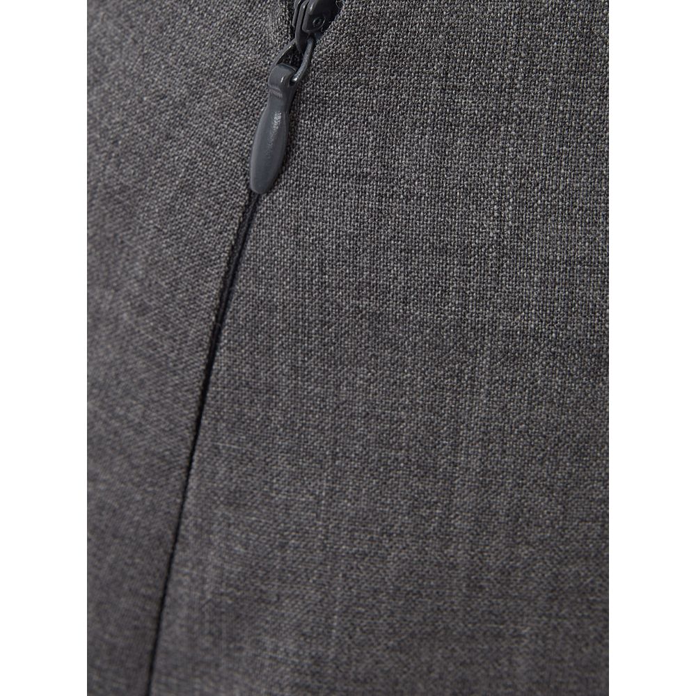 Chic grey wool pencil skirt