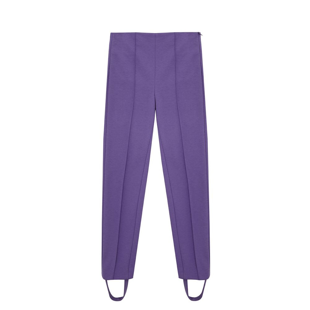 Elegant purple viscose trousers