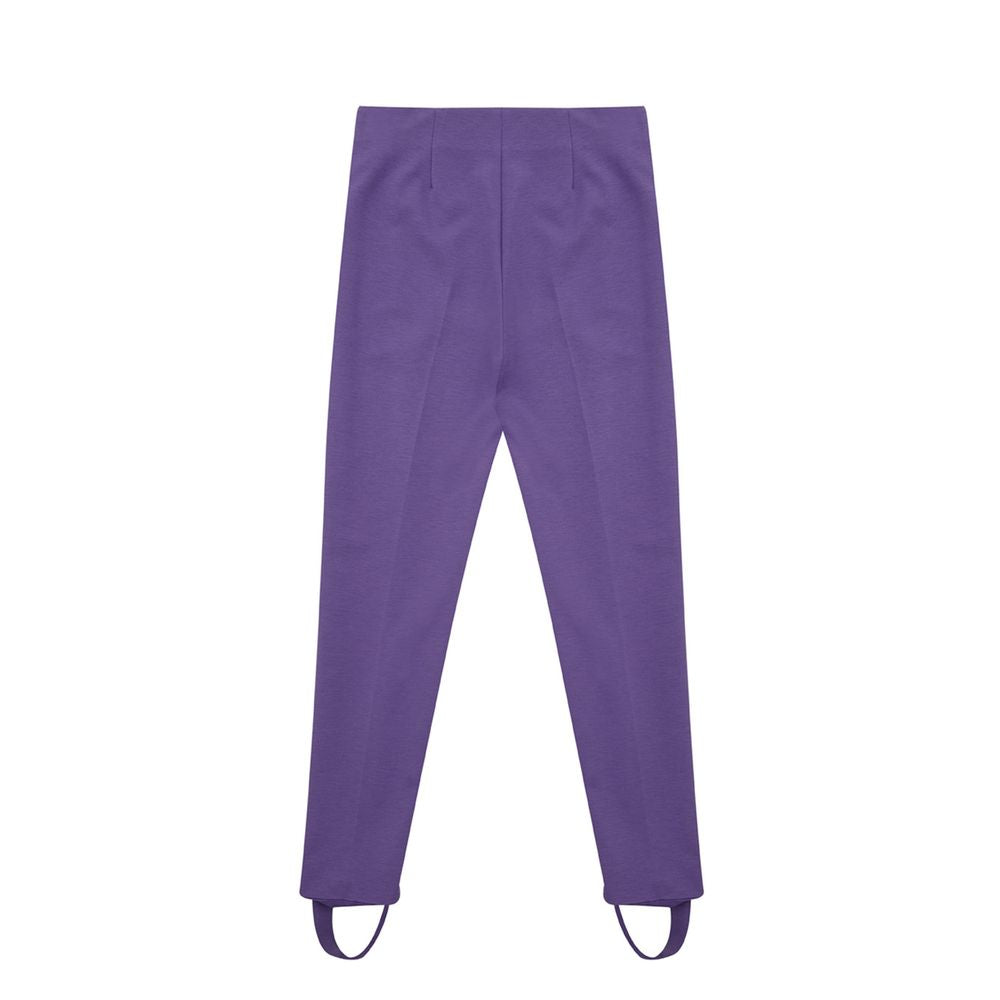 Elegant purple viscose trousers
