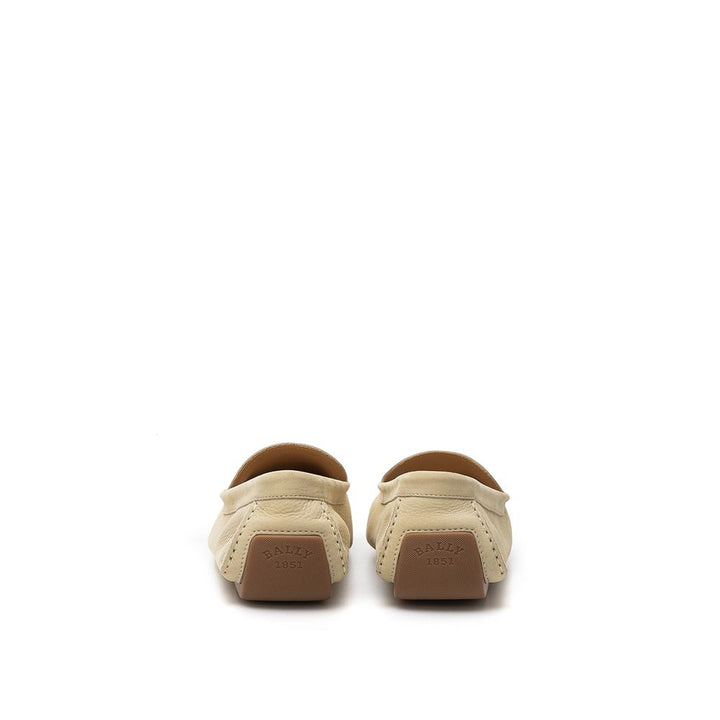 Beige Leder Mokassin