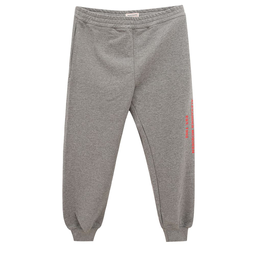 Chic grey cotton blend trousers