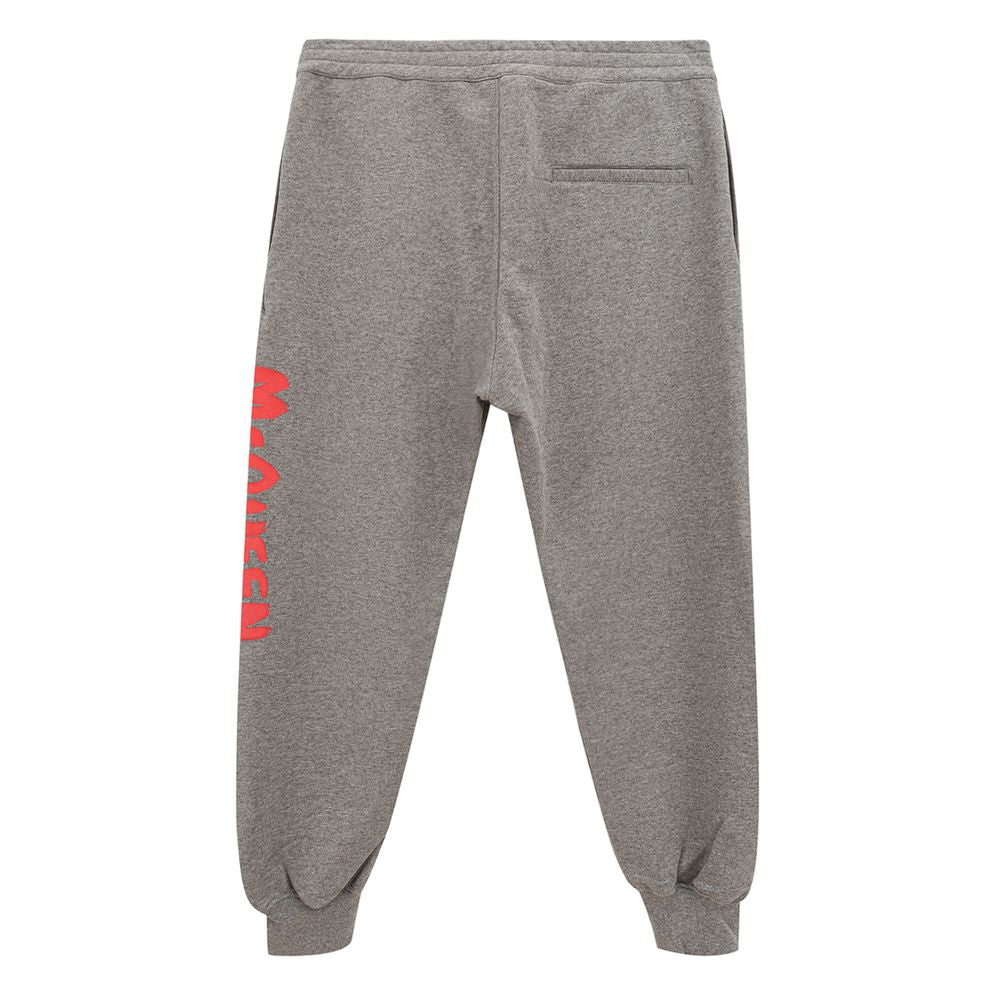 Chic grey cotton blend trousers