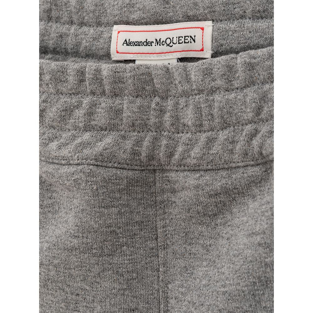 Chic grey cotton blend trousers