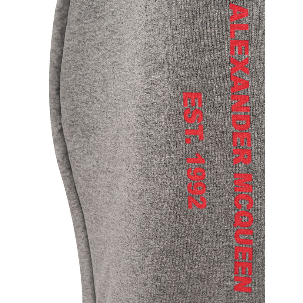 Chic grey cotton blend trousers