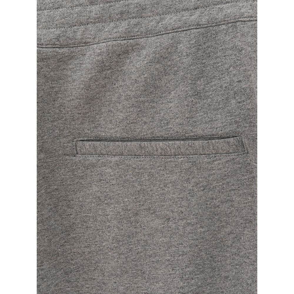 Chic grey cotton blend trousers