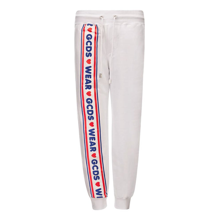 Weiße Baumwoll-Jogger Workout-Hose