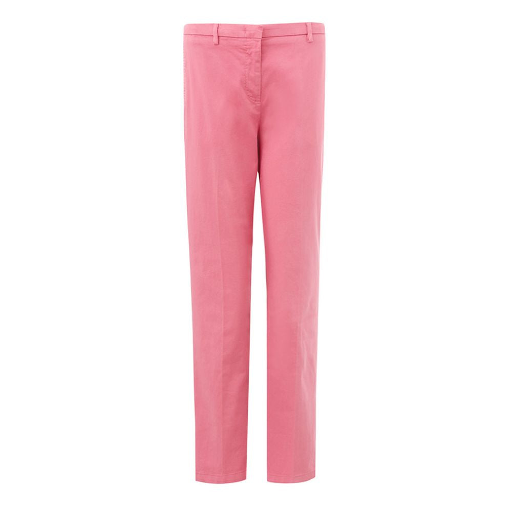 Elegant pink cotton trousers for sophisticated style