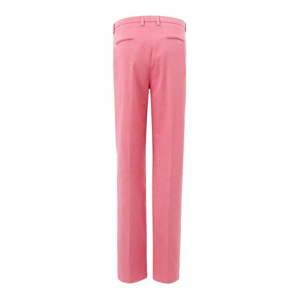 Elegant pink cotton trousers for sophisticated style