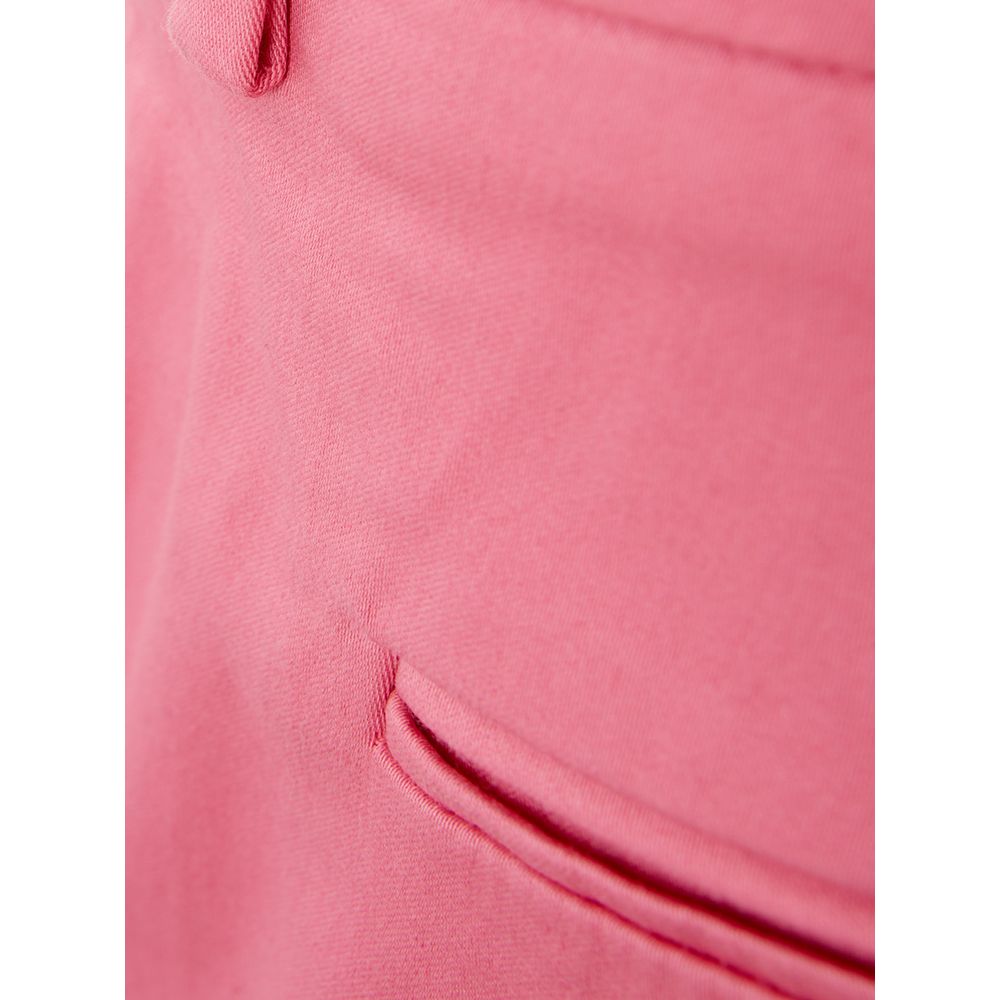 Elegant pink cotton trousers for sophisticated style