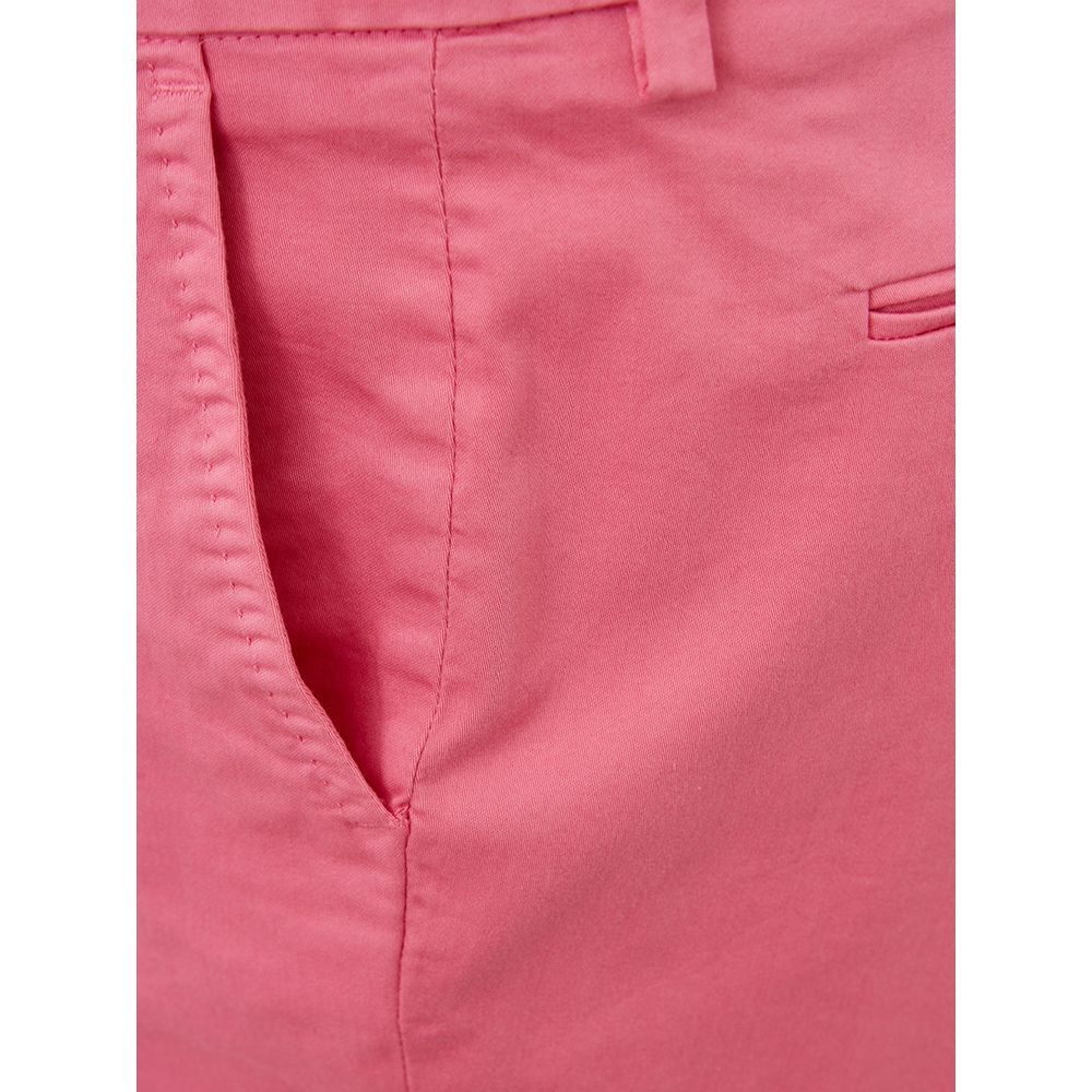 Elegant pink cotton trousers for sophisticated style