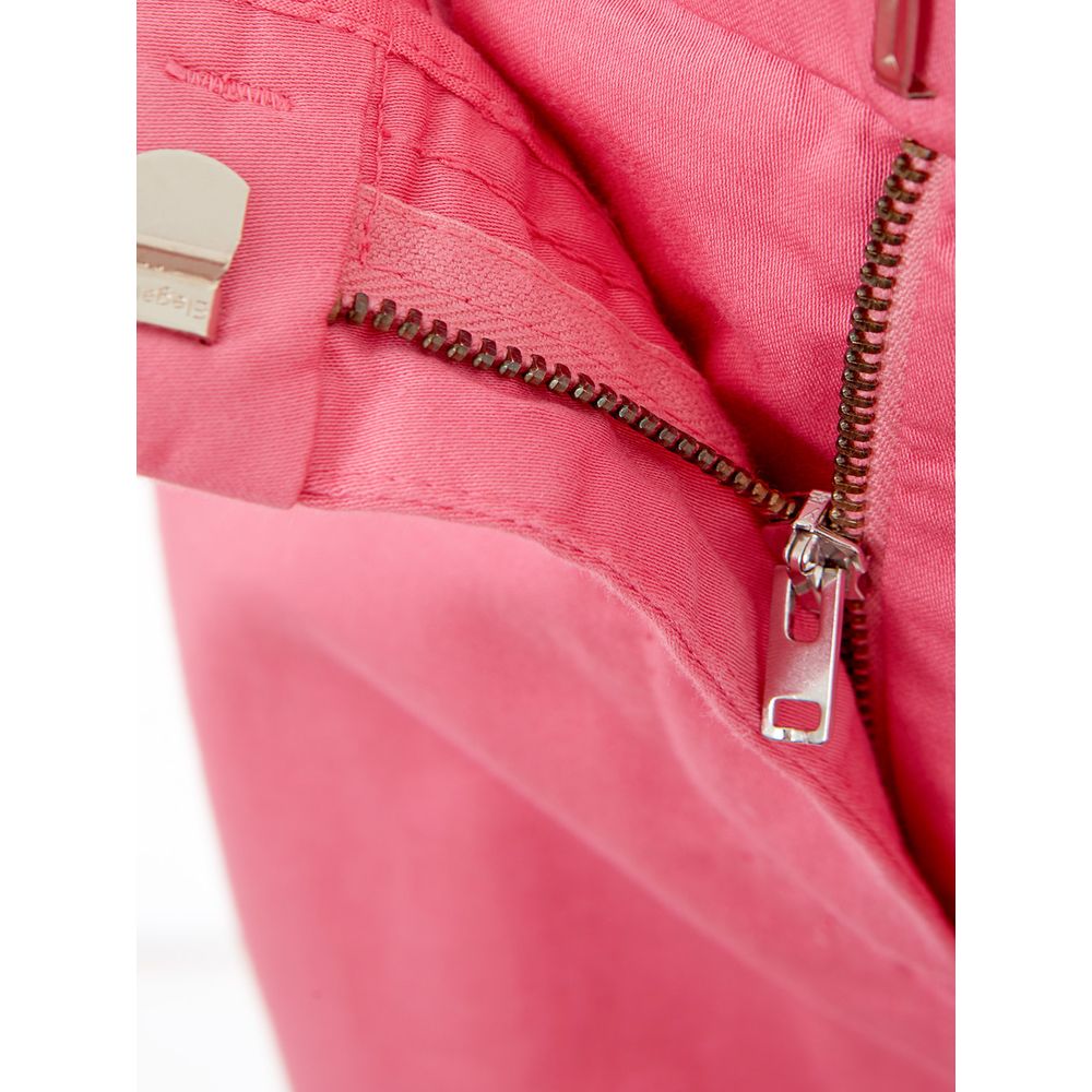 Elegant pink cotton trousers for sophisticated style