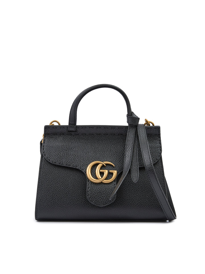 Schwarzes Leder GG Marmont Handtasche