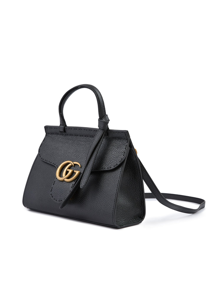 Schwarzes Leder GG Marmont Handtasche