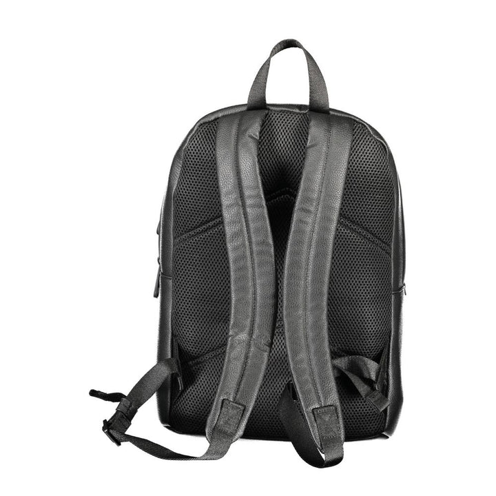 Black polyethylene backpack for men