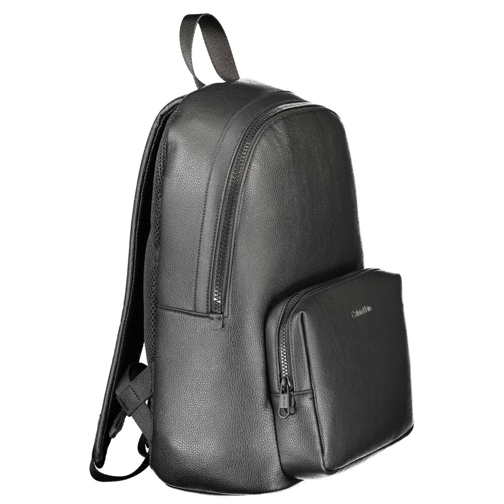Black polyethylene backpack for men