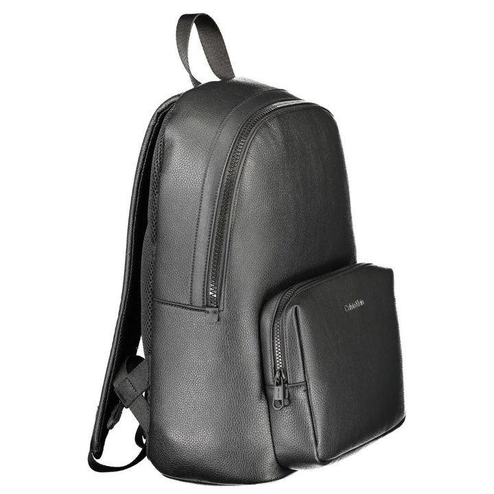 Black polyethylene backpack for men