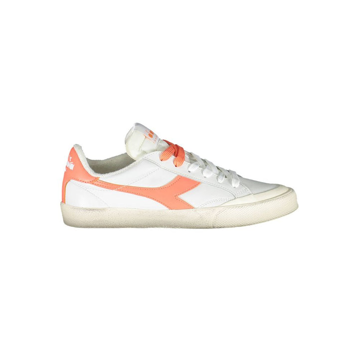 White leather women's sneakers