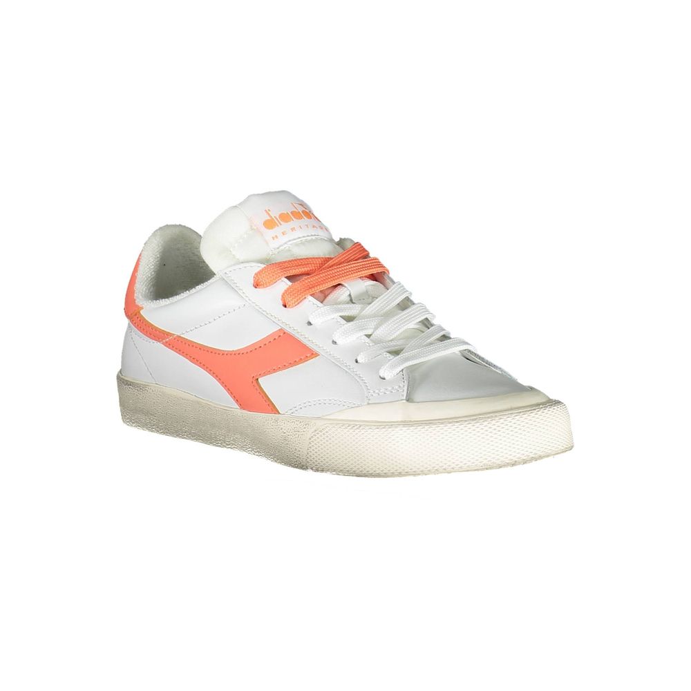 White leather women's sneakers