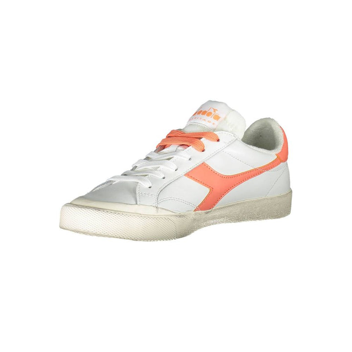 White leather women's sneakers