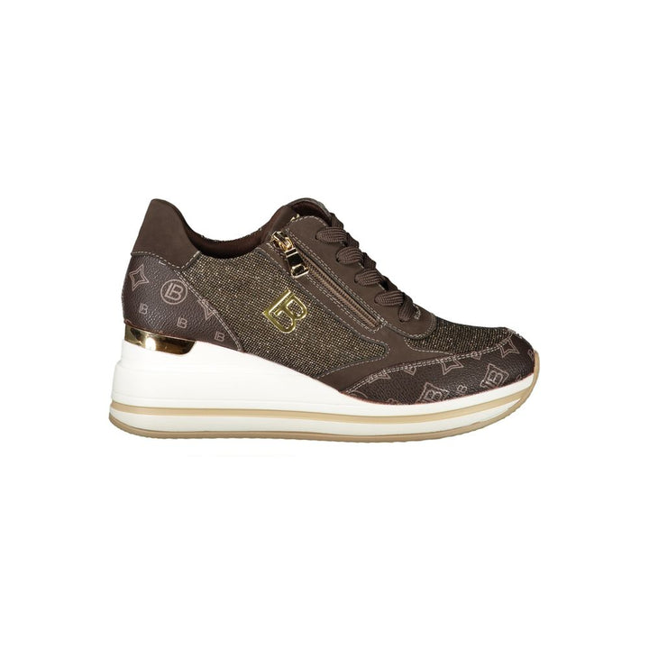 Brauner Polyester Damen Sneaker