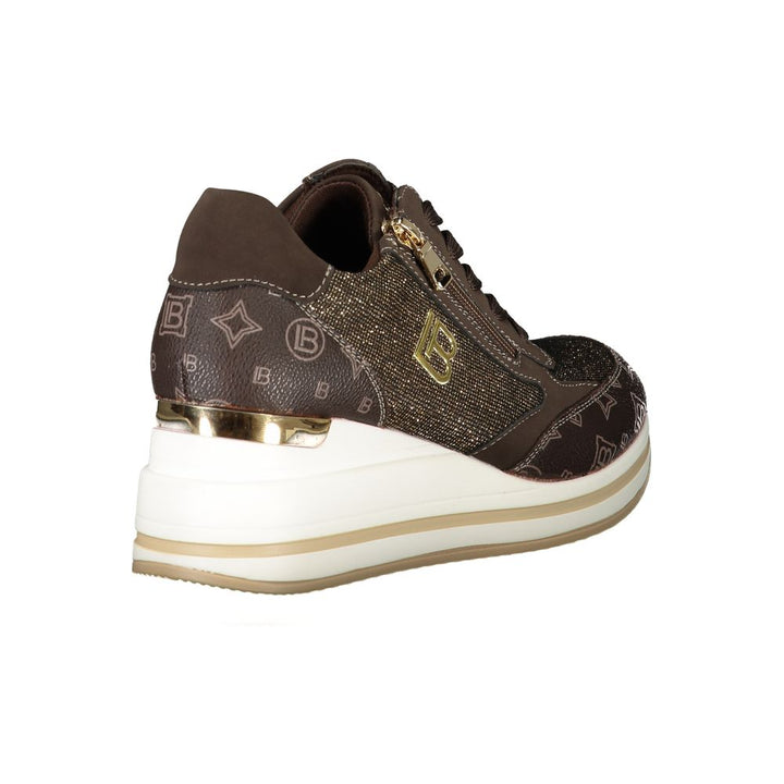 Brauner Polyester Damen Sneaker