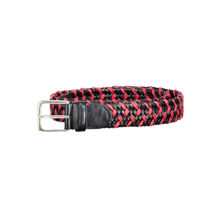 Red leather belt for men