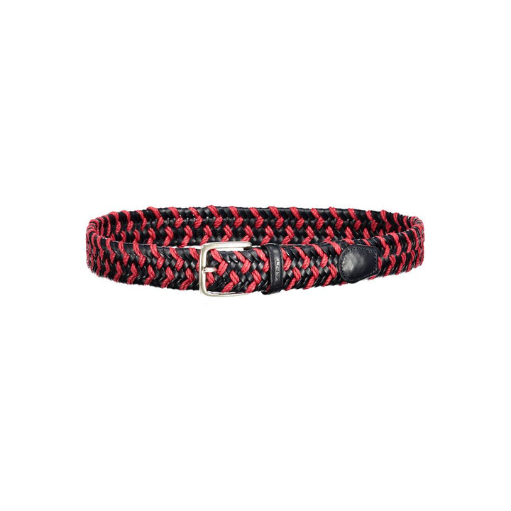 Red leather belt for men