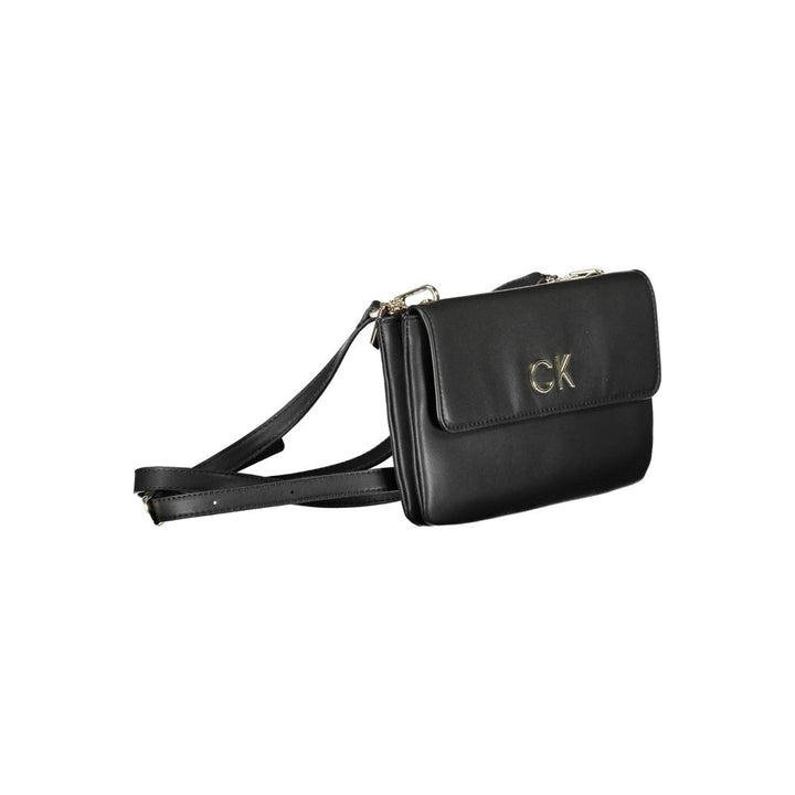 Schwarze Polyester Handtasche