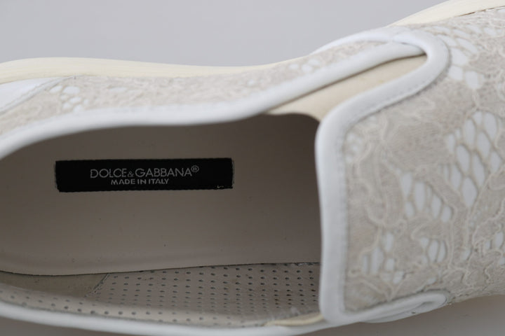 Dolce & Gabbana Elegante Off White Loafers für Damen