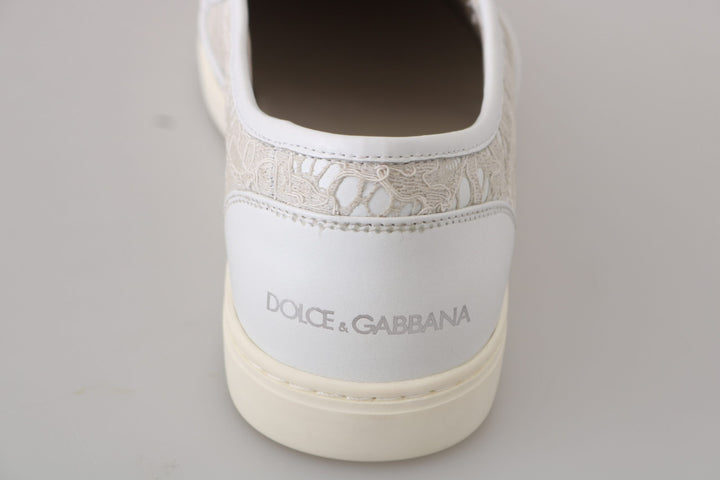 Dolce & Gabbana Elegante Off White Loafers für Damen