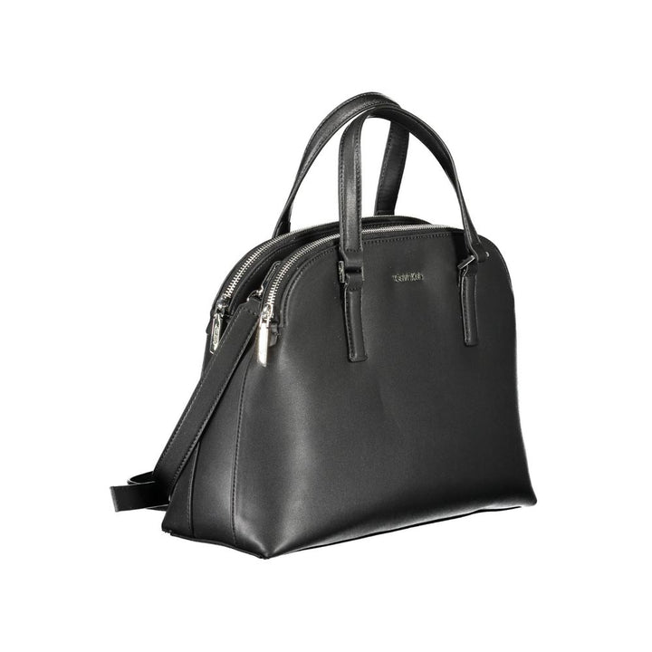 Schwarze Polyester Handtasche